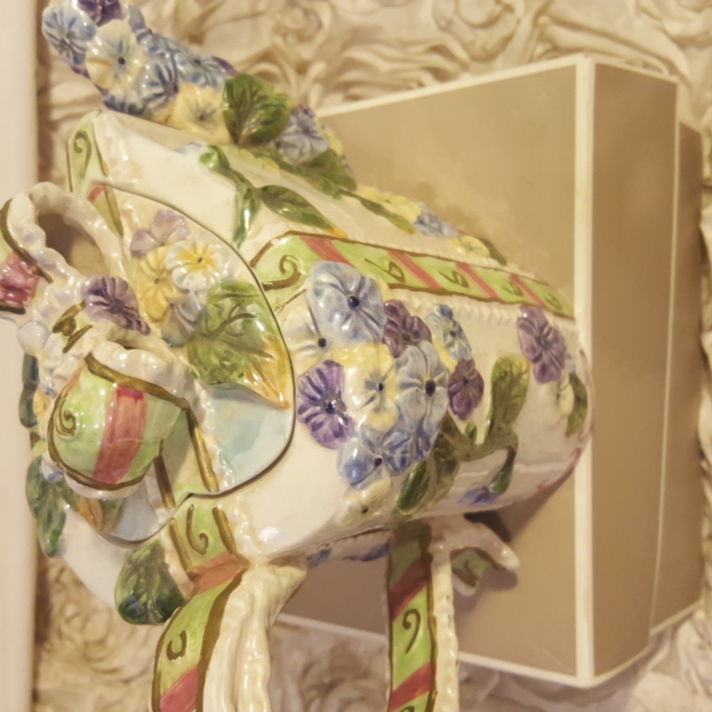 Teapot Decorative Floral Ribbon - Ceramic - Picture 3 of 16